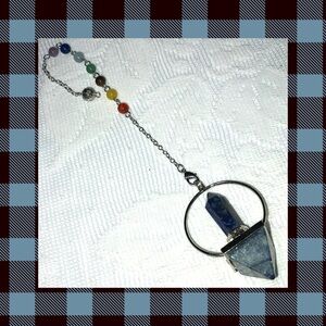 Lapis Pendulum with chakra beaded chain